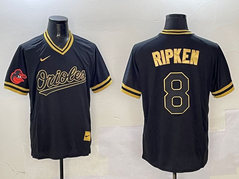 Men Baltimore Orioles #8 Ripken Black Gold Game 2025 Nike MLB Jersey style 6